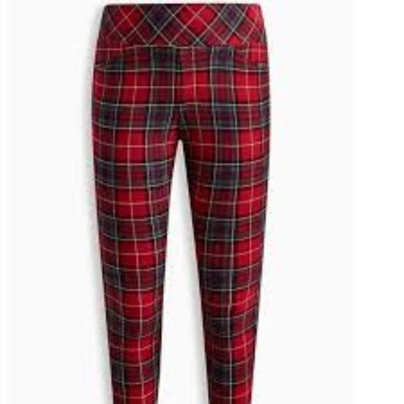 Torrid Size 3R Red, Black, White Premium Ponte Stretch Pull-On Pixie Pants - Picture 3 of 14